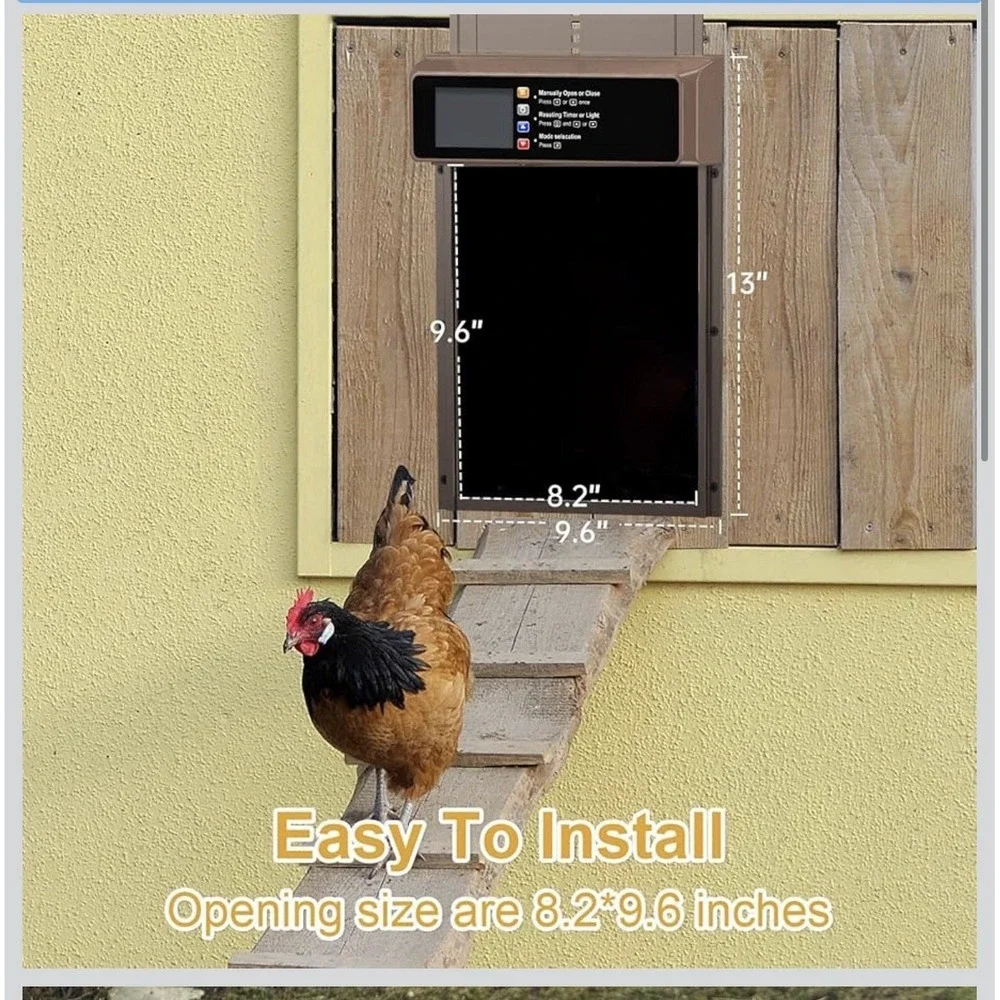 Automatic Chicken Coop Door Solar Powered with Timer & Light Sensor New In Box
